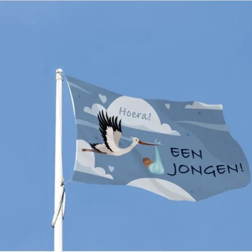 Hoera een jongen geboortevlag