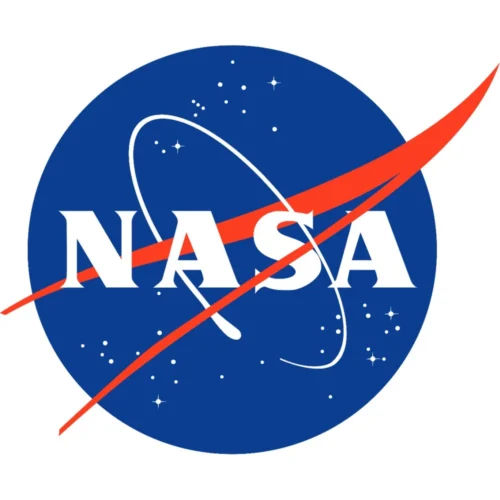 NASA vlag met het blauwe NASA-insigne
